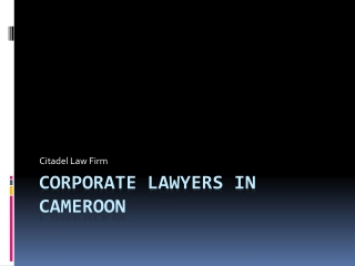 Corporate Lawyers In Cameroon