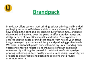 Brandpack - Best For Labels, Stickers & Cup Printing