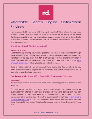 Affordable Search Engine Optimization Services