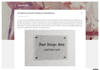 The Basics of Acrylic Printing You Should Know