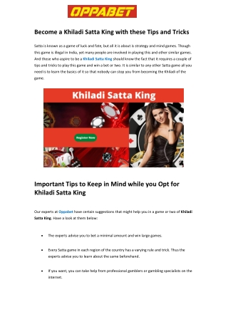 Become a Khiladi Satta King with these Tips and Tricks