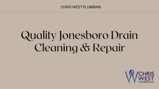 Drain cleaning and repair - Chris West Plumbing