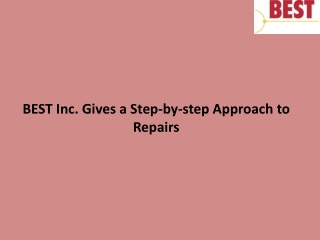 BEST Inc. Gives a Step-by-step Approach to Repairs