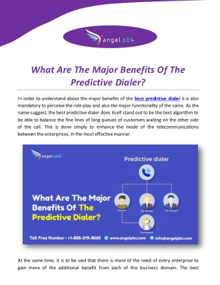 What Are The Major Benefits Of The Predictive Dialer?