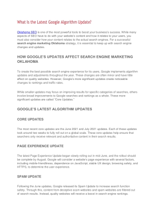 What Is the Latest Google Algorithm Update