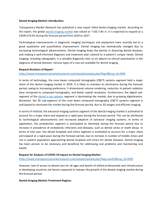 Dental Imaging Market to Flourish with an Impressive CAGR by 2027