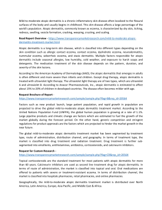 Mild-to-Moderate Atopic Dermatitis Treatment Market: Lucrative Opportunities