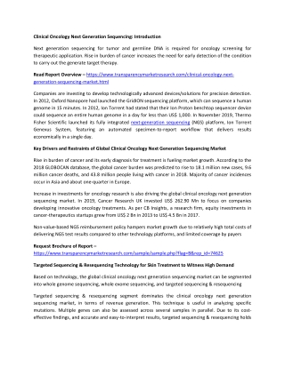 Clinical Oncology Next-generation Sequencing Market Expected to Witness a Sustai