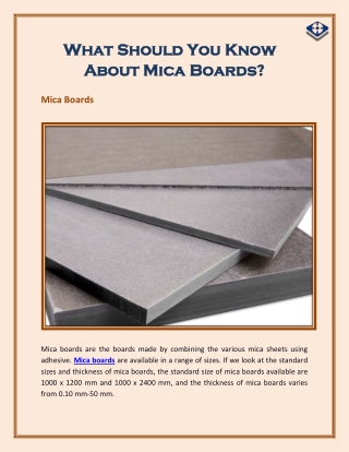 What Should You Know About Mica Boards