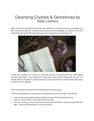 Cleansing Crystals & Gemstones by Helen Leathers