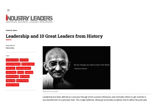 Discover 10 Of History's Most Inspiring Leaders.