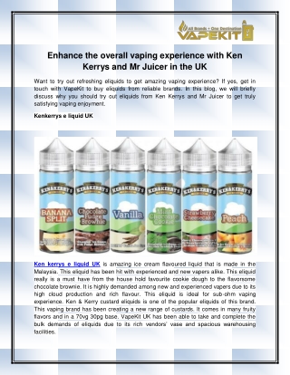 Kenkerrys e liquid UK