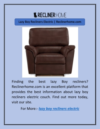 lazy boy recliners electric