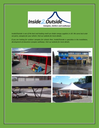 Outdoor Canopies For Schools | Inside2Outside.co.uk