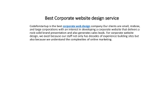 Best Corporate website design service