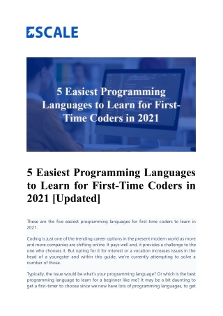5 Easiest Programming Languages to Learn for First-Time Coders in 2021 [Updated]