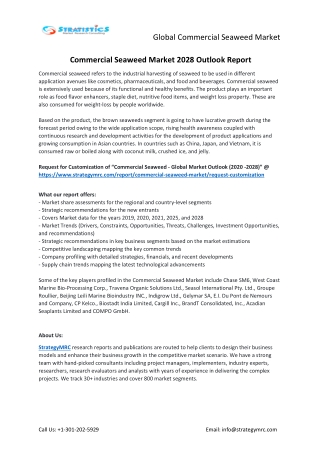 Commercial Seaweed Market Forecasts to 2028