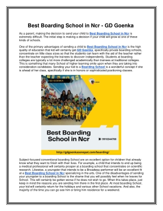 Develop Education with Best Boarding School in Ncr