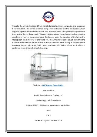 CNC Router Foam Cutter | Kashifsaeed.com