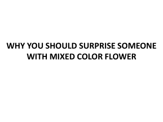 WHY YOU SHOULD SURPRISE SOMEONE WITH MIXED COLOR FLOWERS