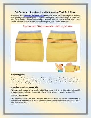 Get Clearer and Smoother Skin with Disposable Magic Bath Gloves