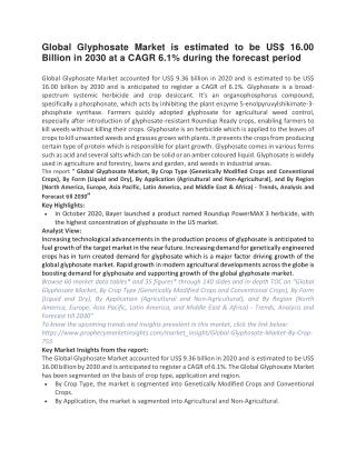 Global Glyphosate Market