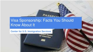 Visa Sponsorship - Facts You Should Know About It