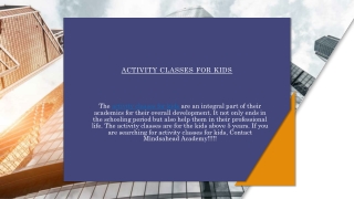 Activity classes for kids