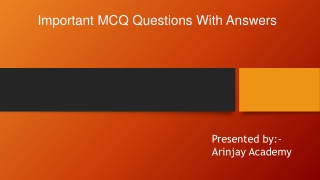 Important MCQ questions with answers presentation