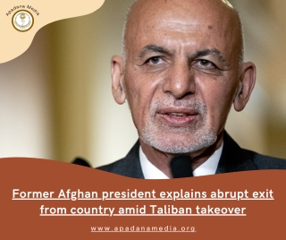 Former Afghan president explains abrupt exit from country, News Agency in Michigan