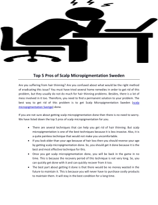 Top 5 Pros of Scalp Micropigmentation Sweden