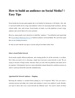 How to build an audience on Social Media  Easy Tips