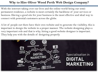 Why to hire Oliver Wood Perth Web Design Company?
