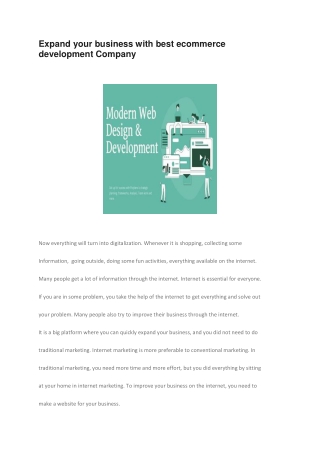 Expand your business with best eCommerce development Company