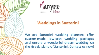 Weddings in Santorini