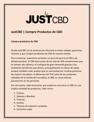 JustCBD | Compre Productos de CBD