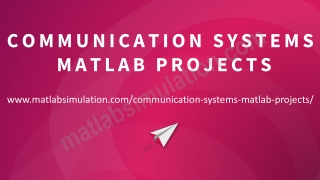 Communication Systems MATLAB Projects With Source Code