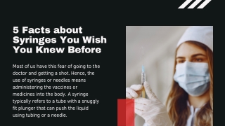 5 Facts about Syringes You Wish You Knew Before