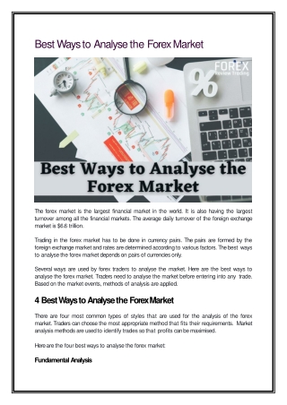 Best Ways to Analyse the Forex Market