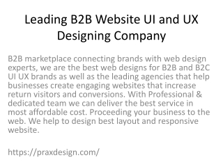 Leading B2B Website UI and UX Designing Company