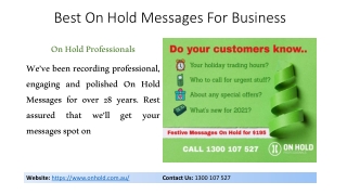 Custom on hold messages