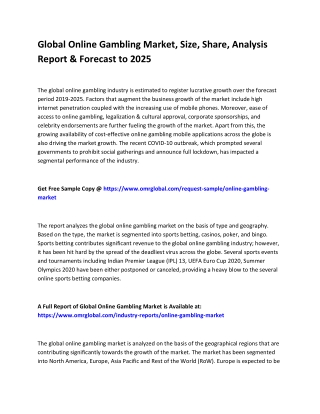 Global Online Gambling Market
