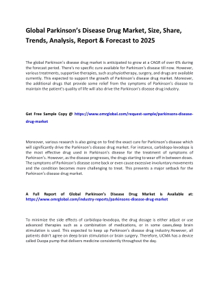 Global Parkinson’s Disease Drug Market