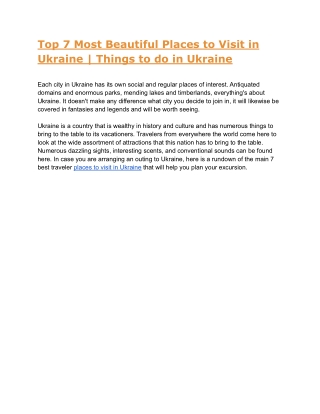 Famous Places in Ukraine (2)