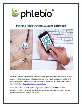Patient Registration System Software