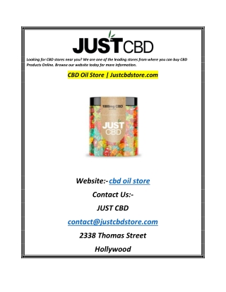 CBD Oil Store  Justcbdstore.com