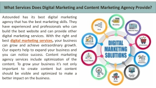 What Services Does Digital Marketing and Content Marketing Agency Provide