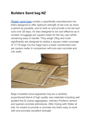 Builders Sand bag NZ