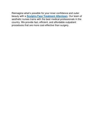 Sculptra Face Treatment Allentown