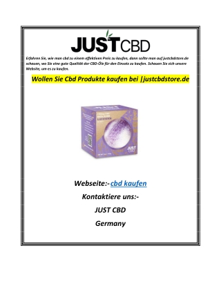 Wollen Sie Cbd Produkte kaufen bei justcbdstore.de